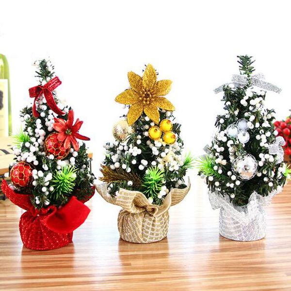 

merry christmas decorations mini christmas tree stand with christmas balls 3 colors decorations gift for table 20cm