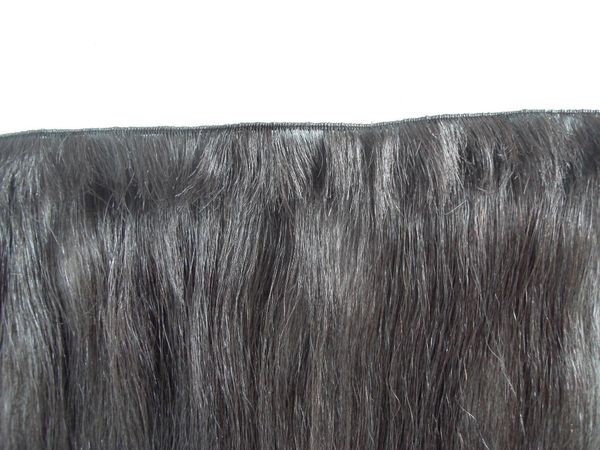 

new arrive brazilian hand tied straight hair weft human hair extensions unprocessed dark brown color, Black;brown