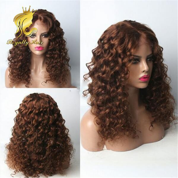 

Плотность 150% вьющиеся #33 человеческих волос парики 8А бразильский полный парики шнурка кудрявый вьющиеся кружева фронт парик для женщин с волосами младенца