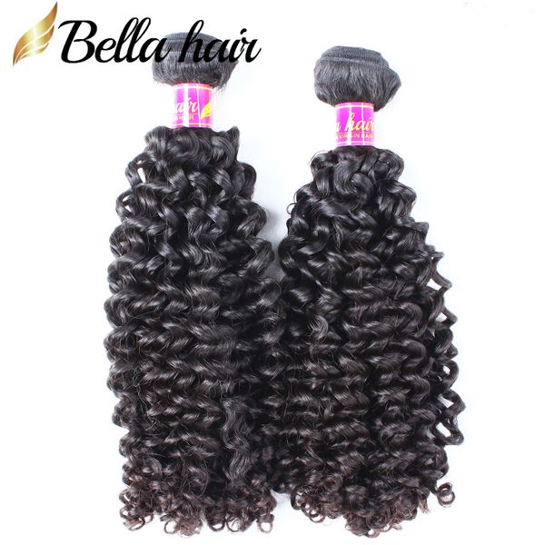 Top Quality Peruan Hair Grade 9A Natural Preto 10-24inch 4 pçs / lote Curly Human Weave