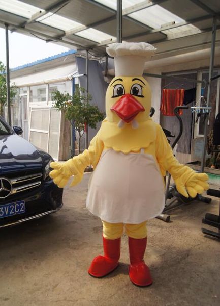 Pictures reais de alta qualidade Deluxe Chef Chicken Mascot Traje Costumes Anime Publicidade Mascotte Adulto Tamanho Frete Grátis Frete Grátis