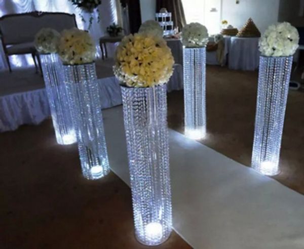 Neuankömmling, klarer Acrylzylinder-Kerzenhalter/hohe Kristallzylindervasen im Großhandel für Hochzeit/Tisch