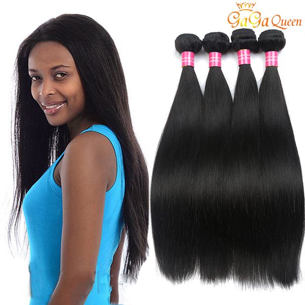 

4 пучки девственные перуанские прямые волосы необработанные перуанские девственные волосы прямые 8a перуанские малайзийские человеческие вол, Black