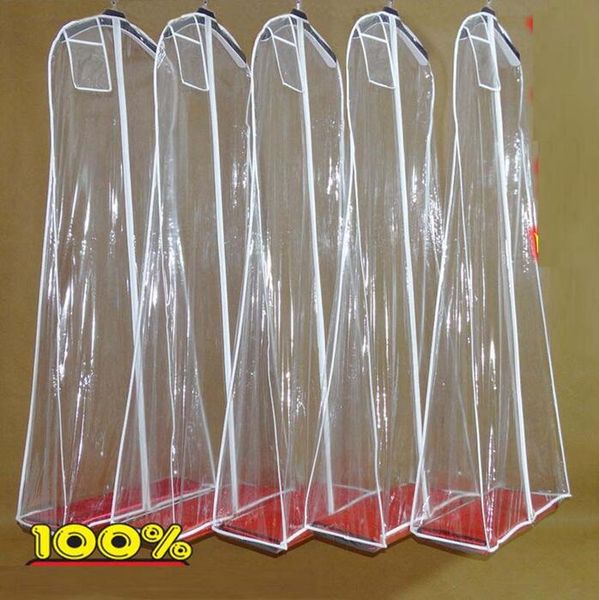 

transparent wedding dress dust cover omniseal extra large pvc 180*58*10cm wedding garment bag skirt clothes cover, White
