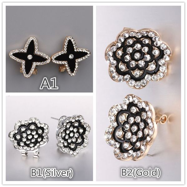 

stud earrings silver gold plated tone jewelry elegant hypo allergenic ear rings accessories fashion gift for women ladies 2016, mix items, Golden;silver