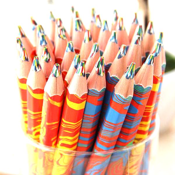 

eco-friendly 20pcs/lot mixed colors rainbow pencil art drawing pencils writing sketches children graffiti pen school supplies, Black;red