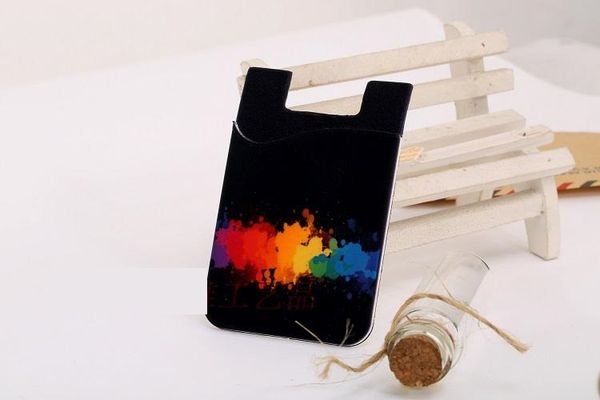 

cartoon full color printing custom logo cell phone smart phone wallet pouch mobile smart phone wallet id card holder for iphone