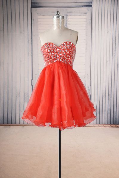 

sweetheart beaded crystal short tulle bridesmaid dress 2016 new knee length party dress fast shipping, White;pink