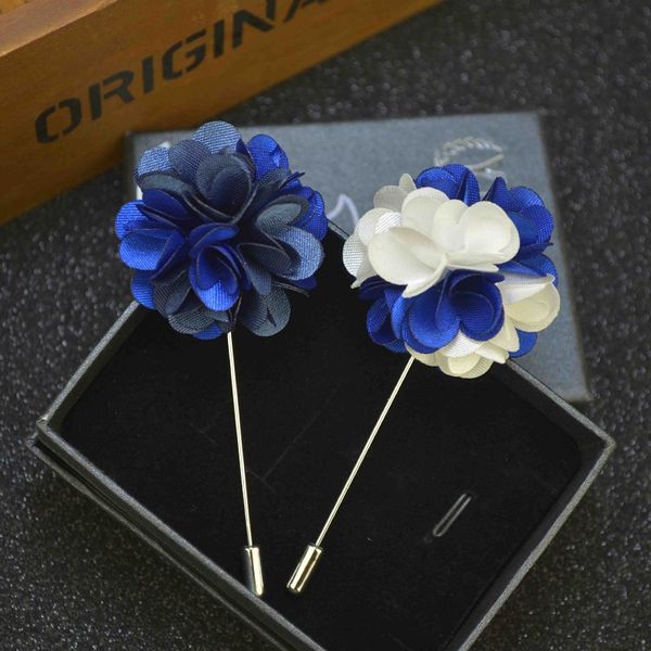 

price luxury flower brooch lapel pins handmade boutonniere stick with assorted color flowers for gentleman suit wear men accessories, Gray