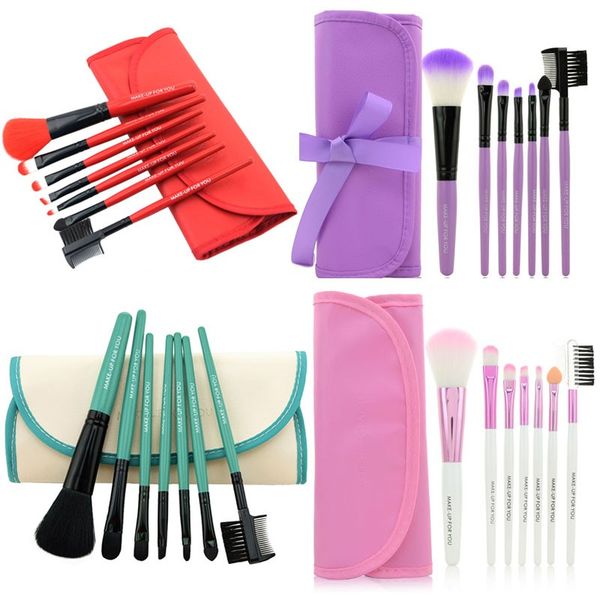 Professionelle Make-up Pinsel Set Kits Wimpern Pinsel Rouge Pinsel Lidschatten Pinsel Schwamm Sumudger 7 Stück Make-up-Tools