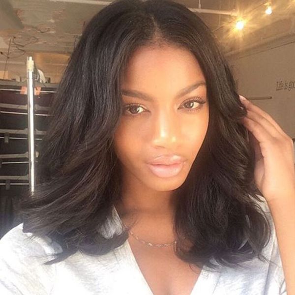 Brazilian Human Hair Bob Full Lace Wigs With Baby Hair Haircut Short Wavy Bob Style Lace Front Wig Middle Part For Black Women Human Hair Brazilian