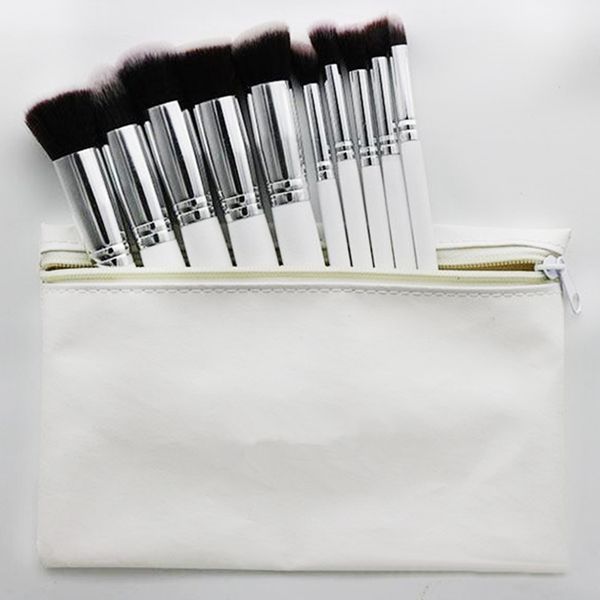 

Hot Makeup Professional Brush set Cosmetic Foundation BB Cream Powder Blush 10 pieces Makeup Tools Black/White/Pink with Pouch DH 48setsL