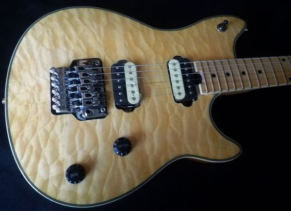 

Cu tom edward van halen wolf mu ic man ernie ball axi white flame maple electric guitar tremolo bridge back cover maple fingerbaord