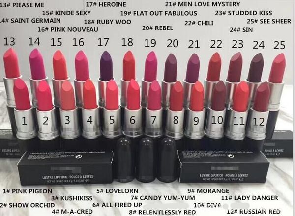 

in stock matte lipstick 25 colors makeup lustre lipsticks moisturizing lip balm with dhl ng