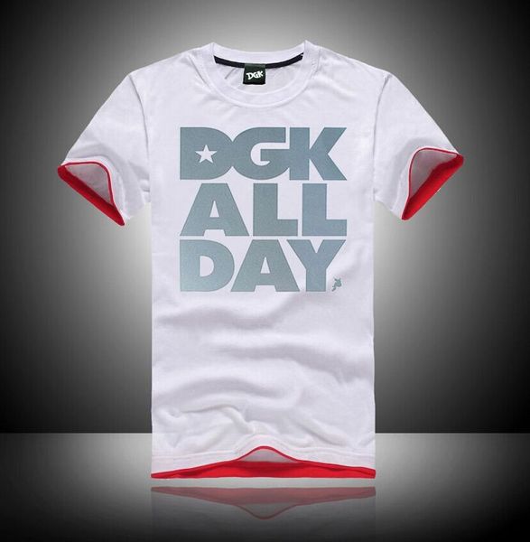 

6885 s-5xl hip hop print fashion casual man o-neck men t-shirt sport dgk tee clothing, White;black