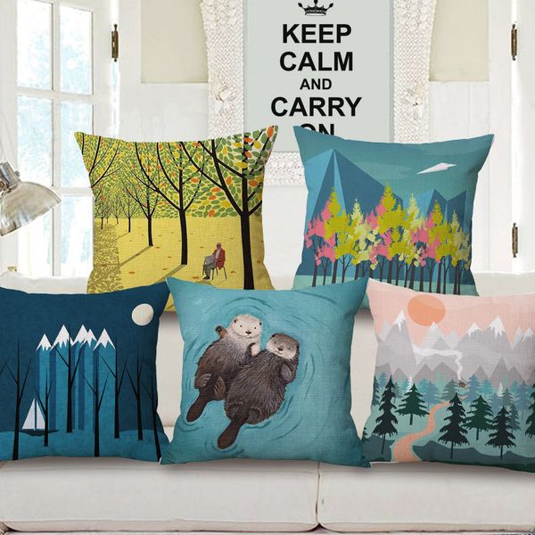 12 Styles Cartoon Tree Bird Cushion Covers Kids Bed Decorative