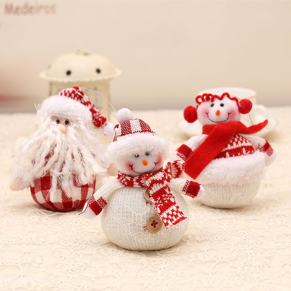 

wholesale- 2017 red christmas tree hanging pendant charms decoration snowman ornament for home outdoor party gifts supplies santa claus