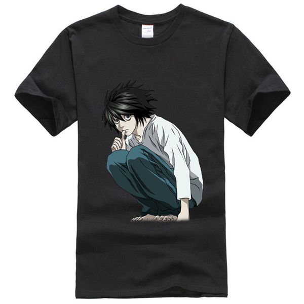 

death note t shirts men fashion brand cotton t-shirts cartoon hip hop men's outdoor sports short sleeve t shirt, Gray;blue
