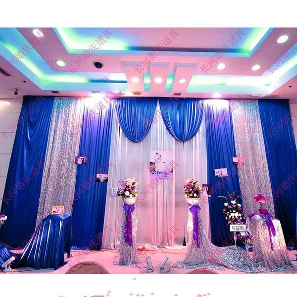Grosshandel 3 Mt 6 Mt Eis Silk Hochzeit Hintergrund Vorhange