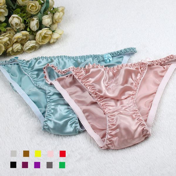 

wholesale-sale real pure silk panties women 100% mulberry silk low-waist lingerie t thongs /l/xl 11.11, Black;pink