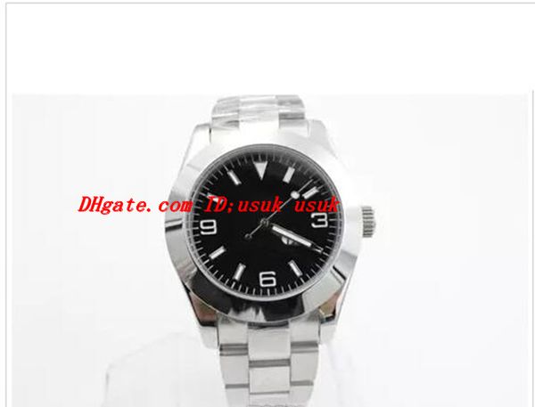 

luxury watch stainless steel 36mm 14270 no-date black arabic dial wristwatch sport movement automatic mechanical men's watch quality, Slivery;brown