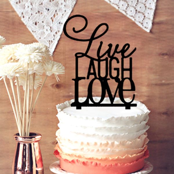 2020 Live Laugh Love Monogram Cake Topper Wedding Cake