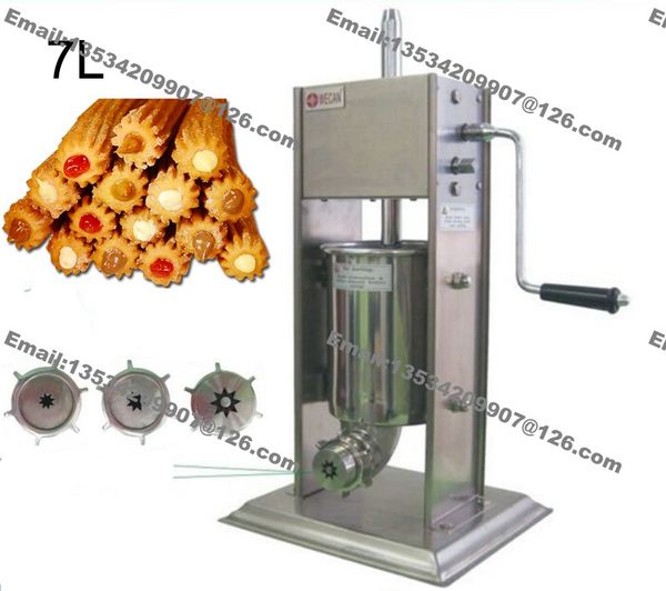 

commercial use manual stainless steel 7l spainish churro churros machine maker baker with 3pcs nozzles