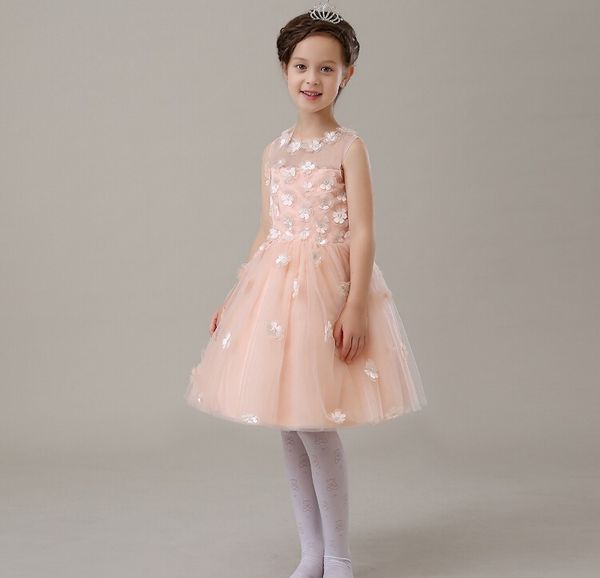 

factory outlets brand new flower girl dresses pink real party pageant communion dress little girls kids/children dress for wedding, White;blue