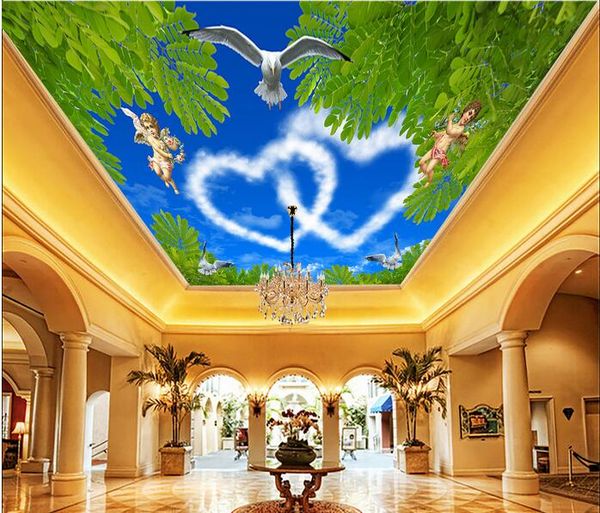 

3d wallpaper custom p non-woven mural picture romantic love sky ceiling murals decoration painting 3d wall room murals wallpaper