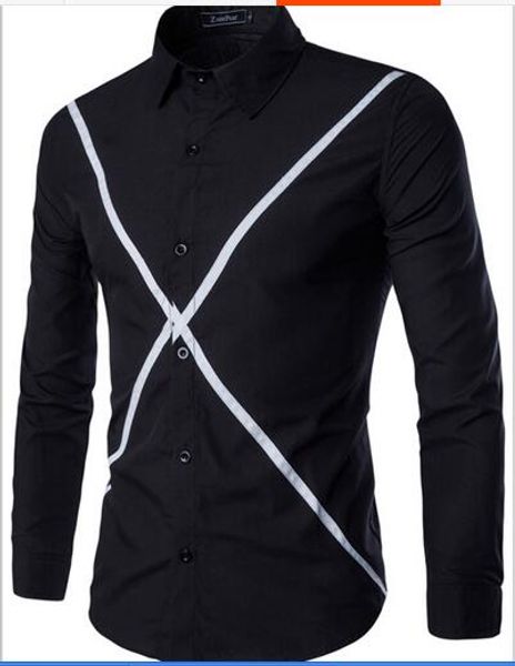 

fashion men dress shirt men hit color casual non-iron shirt korean slim tide men shirts, White;black