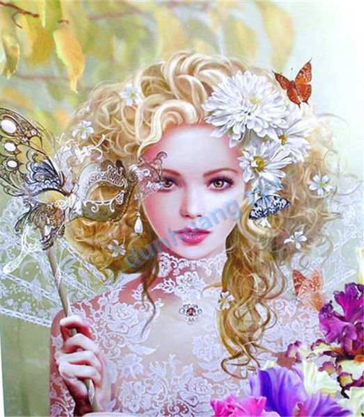

arrival diy diamond painting cross stitch kit set full round embroidery rhinestone home decor cartoon flower fairy086 ng