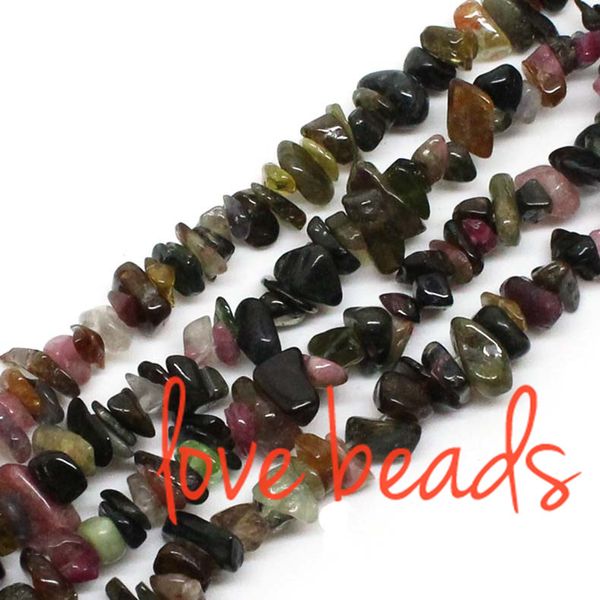 

natural tourmaline chips stone beads 5-8mm gravel loose beads strand 33" for women wholesale diy bracelet (f00292) wholesale, Black