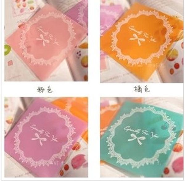 

новые 200pcs / серия петли шнурка 4 закусочная мешки цвет самоклеющиеся уплотнительные / прекрасные печенье хлеб печенье подарочная сумка 10