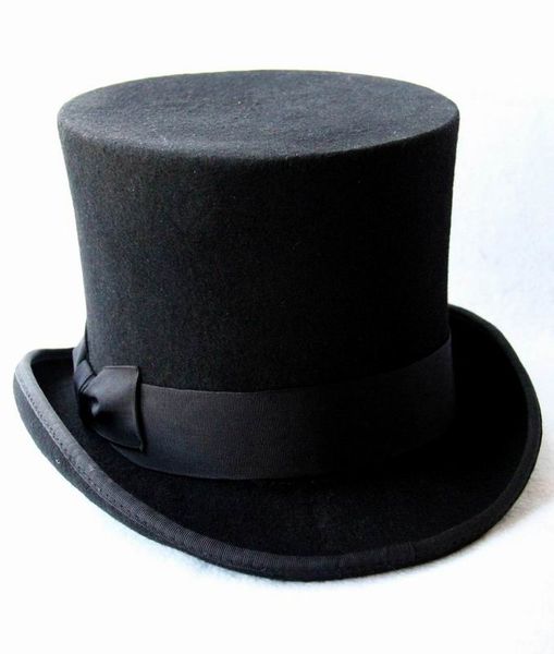 

wholesale-13.5cm(5.3inch) black steampunk hat diy mad hatter hat victorian vintage traditional wool fedoras hat uncle sam beaver hat, Blue;gray