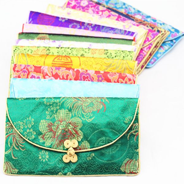 Seidenbrokat mit chinesischem Knoten, 3er-Set, kleine Reißverschlusstaschen für Geschenk-Geldbörse mit Münzgeldbeutel, Papierserviettenpackung, Vintage-Armband-Halsketten-Aufbewahrungstasche