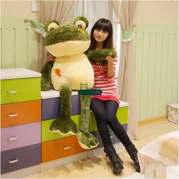 

Hot Dorimytrader Large 47'' / 120cm Giant Stuffed Soft Plush Cartoon Animal The Frog Prince Toy Nice Gift For Babies Free Shipping DY60188, Green