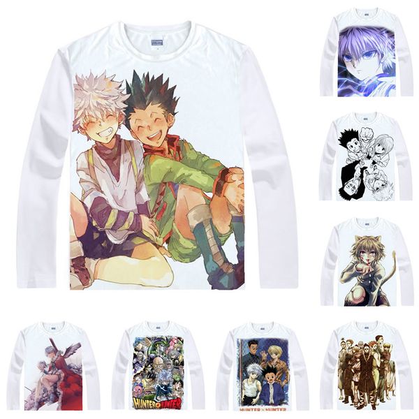 

anime shirt hunter hunter t-shirts multi-style long sleeve gon ss killua zoldyck cosplay motivs kawaii shirts, White;black