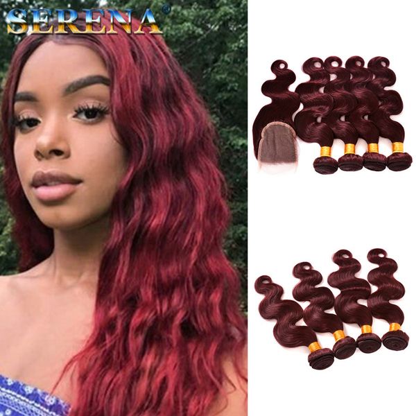 2019 Hot Sale Omber Color 99j Weft Hair Extensions Dark Wine