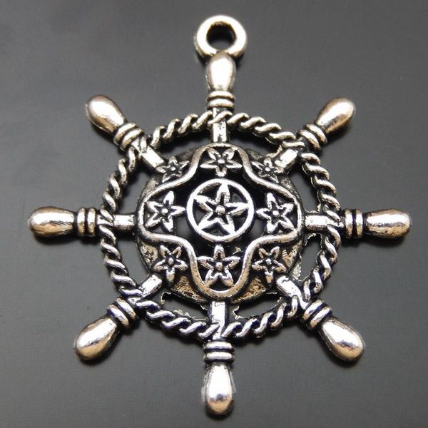 

10pcs antique silver alloy rudder charm pendant jewelry finding 33*37mm 39886 jewelry making, Bronze;silver