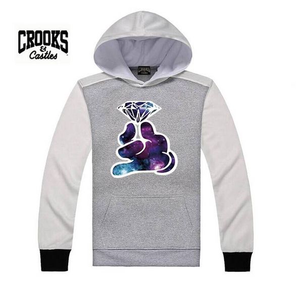 

s-5xl c239 new design causal mens crooks and castles hoodies, sweatshirts male fashion sportswear outerwear, man outdoor sports, Black