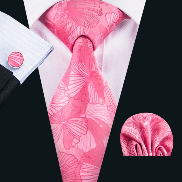 

necktie pink mens floral ties gift set necktie handkerchief cufflinks set for wedding party business n-1634, Black;blue