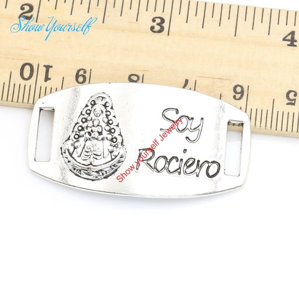 

8pcs antique silver plated vintage say rociero connectors pendants for jewelry making diy handmade craft 42x22mm