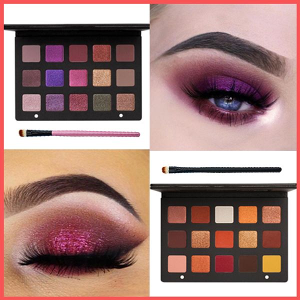

By epacket new makeup eye denona eye hadow palette 15 color lila un et palette purple gold eye hadow palette gift