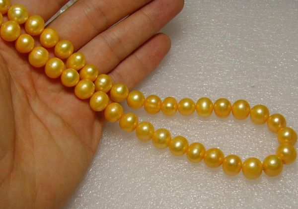 

noble 8-9mm south seas gold pearl necklace 18inch 14k gold clasp, Silver
