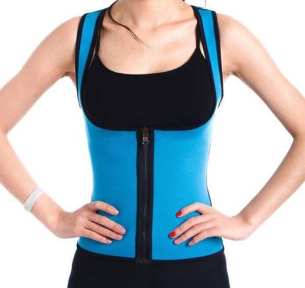 

blue & black slimming redu thermo cami slim belt neoprene shaper vest sweat waist trainers women shapewea
