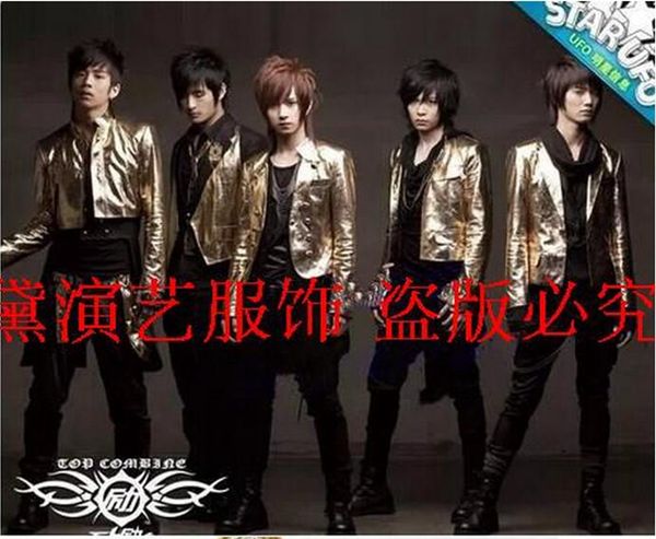 

men's fashion new han edition character costumes nightclub singer star stage performance clothing piliang jackets/s - 4 xl, Black;red