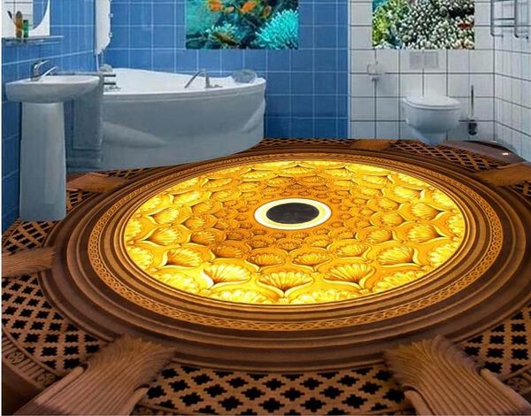 

3d noble european church pattern three-dimensional floor vinyl flooring bathroom