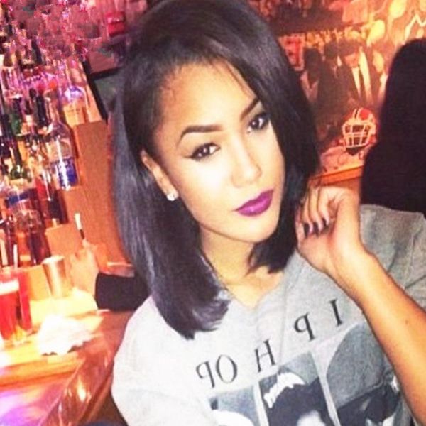 Glueless 100 Brazilian Straight Bob Short Cut Human Hair Lace