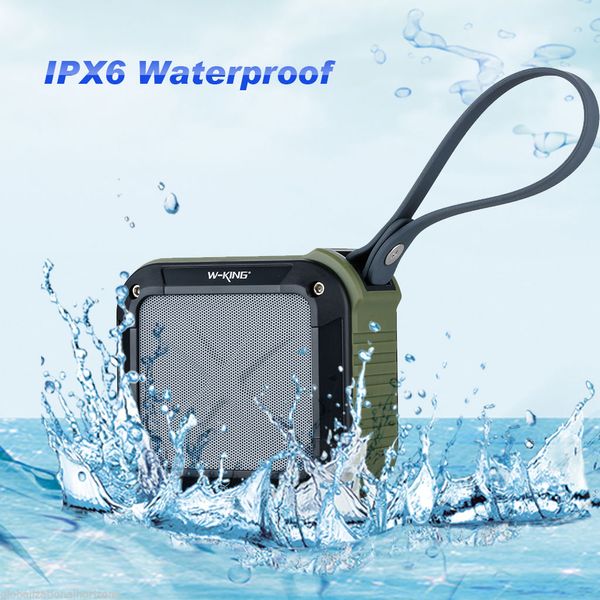 Sport W-KING IPX6 Wasserdichter Bluetooth S7 Fahrradlautsprecher Outdoor stoßfest Drahtloser NFC-TF-Kartenspiel-Freisprech-Mikrofon-Dusche-Reit-Subwoofer