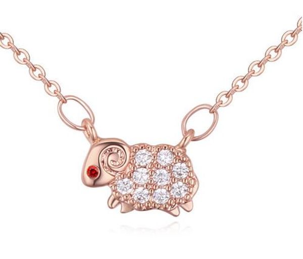 

ожерелье fashionjewelry женщины изысканное качество циркон 18 к позолоченные симпатичные маленькие овечьи чокеры ожерелья оптовая перевозка, Golden;silver